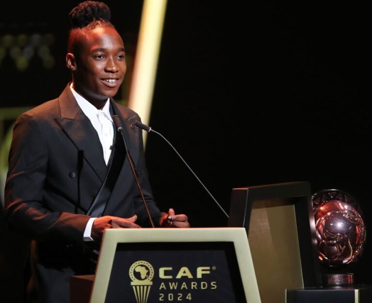 Barbra Banda has been named African Women’s Player of the Year at the CAF Awards 2024 and featured in the CAF/FIFPro Women’s Best XI